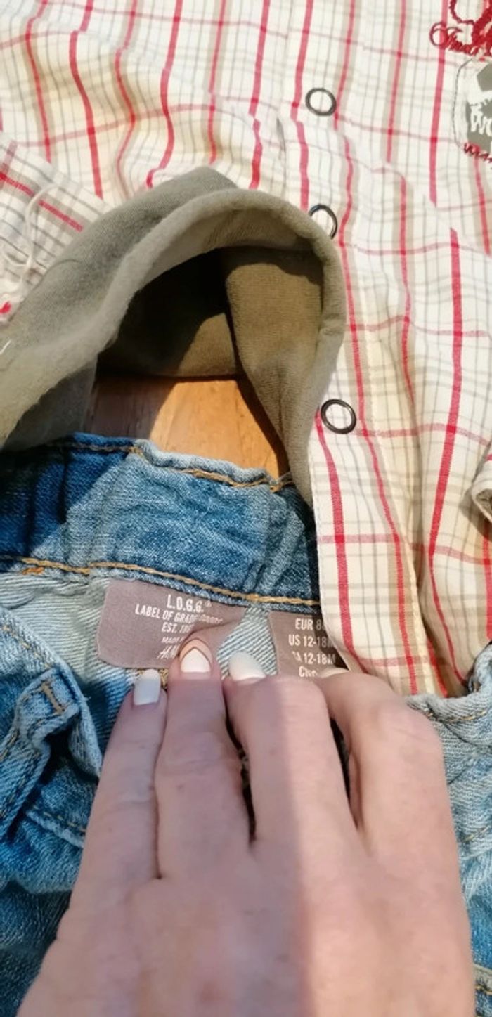 Ensemble 12 18 mois jean et chemise - photo numéro 3