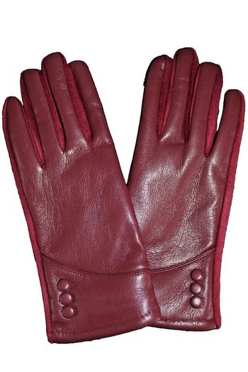 gants pour femme en cuir + suédine taille moyenne
