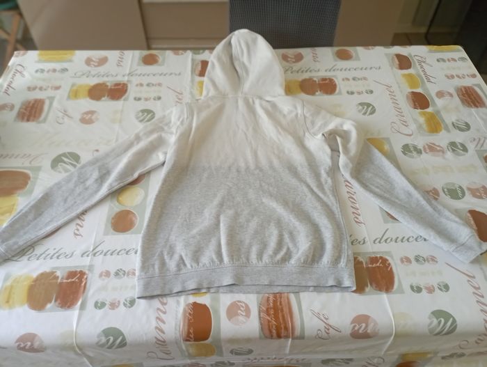 Sweat à capuche gris/blanc 12 ans H&M 3€ - photo numéro 3