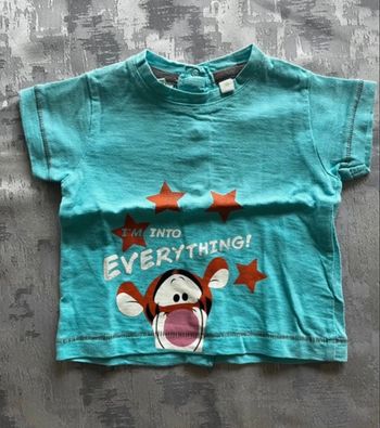 👕 Tee-shirt manches courtes Tigrou 🐯💙 – 3 mois