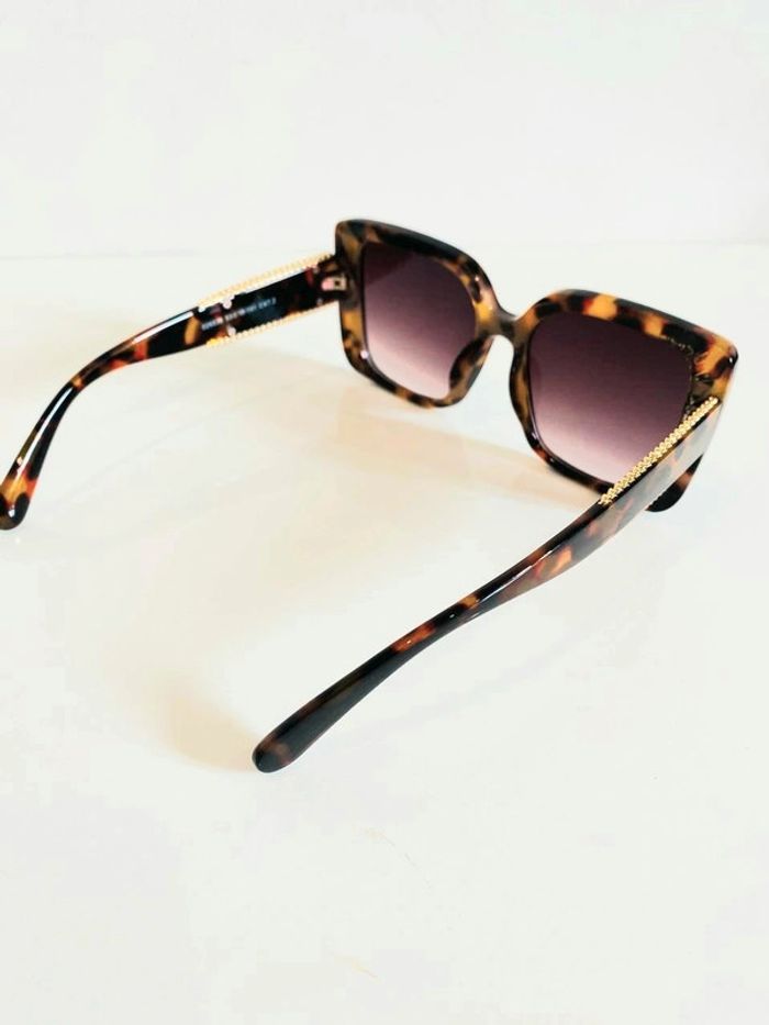 Lunette de soleil femme rectangulaire marron léopard verres dégradés uvprotection catégorie 2 - photo numéro 6