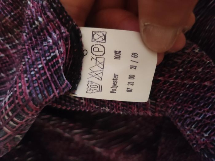 Chemise Affinités violette T.L Polyester - Imprimé original - Très bon état - photo numéro 4