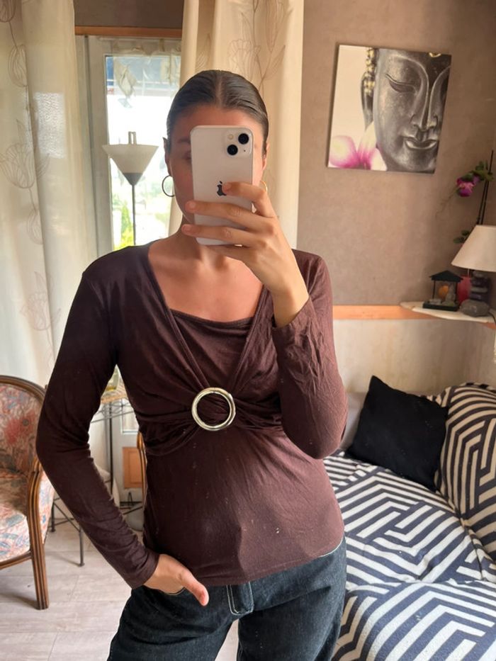 Top boucle siren office core y2k 2000yer vintage rock grunge gothic - photo numéro 3