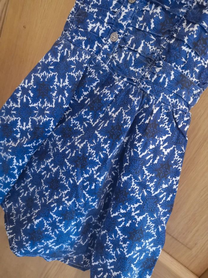 Robe fleurie en bleu et blanc à bretelles IKKS 6 ans - photo numéro 6