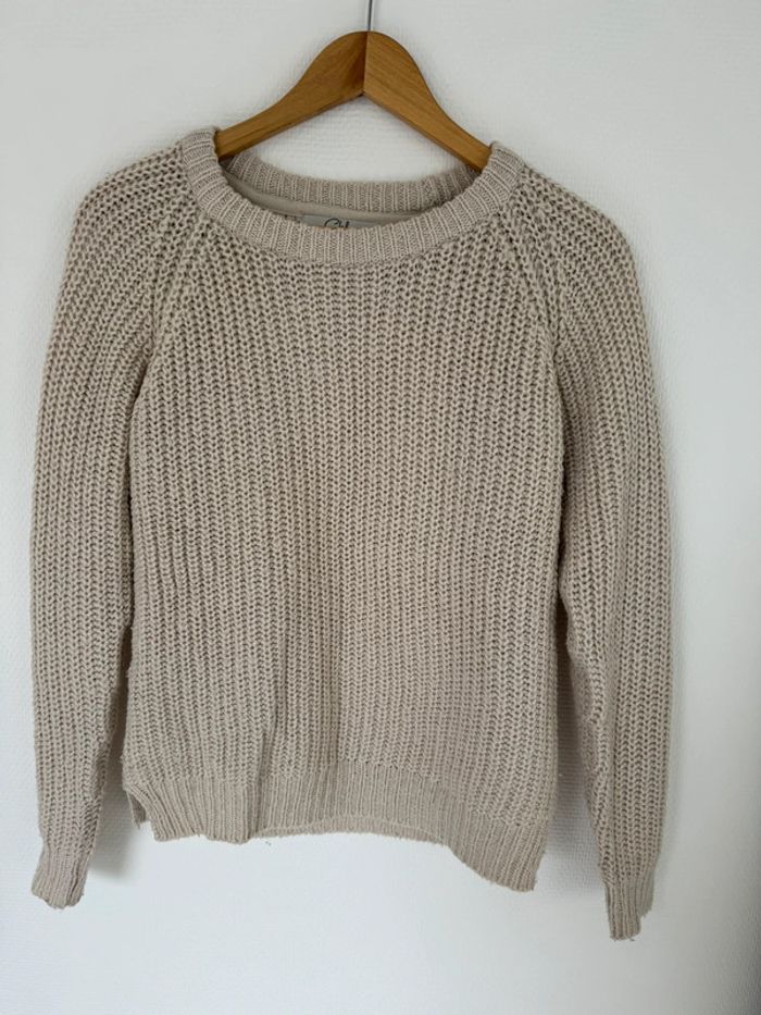 Pull maille beige taille M