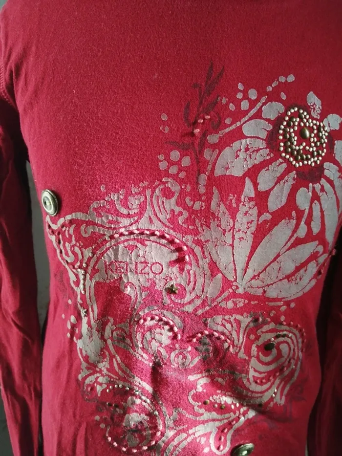 Tee-shirt rouge à manches longues avec imprimé / kenzo kids / (8ans) - photo numéro 4