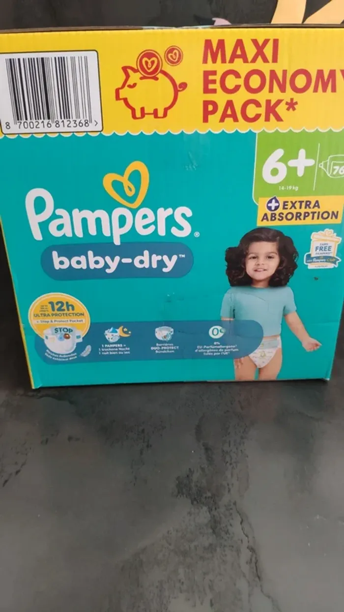Taille 6+ plus Pampers 76 couches - photo numéro 3