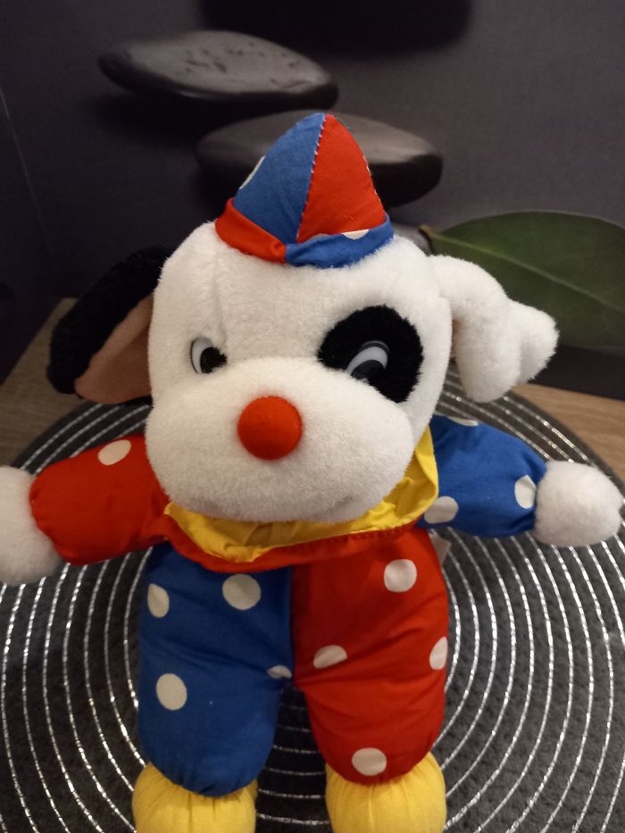 Peluche chien clown Jemini vintage 27cm - photo numéro 3
