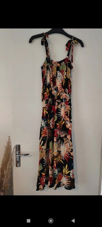 Robe longue noire et multicolore taille 40/42 Camaïeu