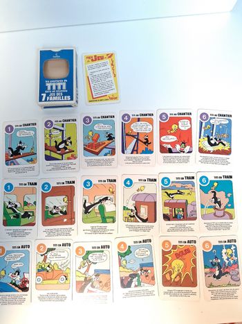 Jeux de 7 familles vintage Héron dessin animé  Titi et Grosminet warner bros et Looney Tunes