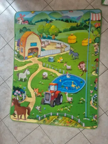Tapis de jeu thème de la ferme 90 X 120 cm