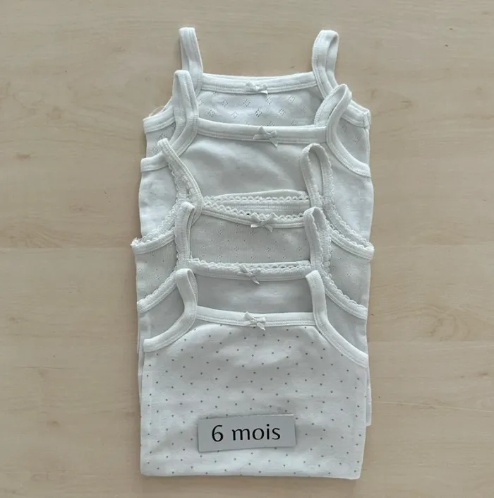 Lot de 5 bodies été fille débardeur 6 mois