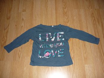 t-shirt manches longues vert 3 ans