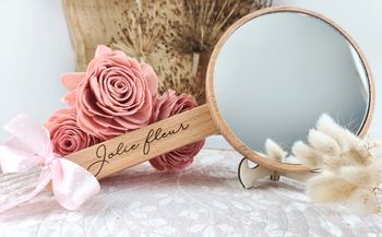 Joli miroir "Jolie fleur" en bois