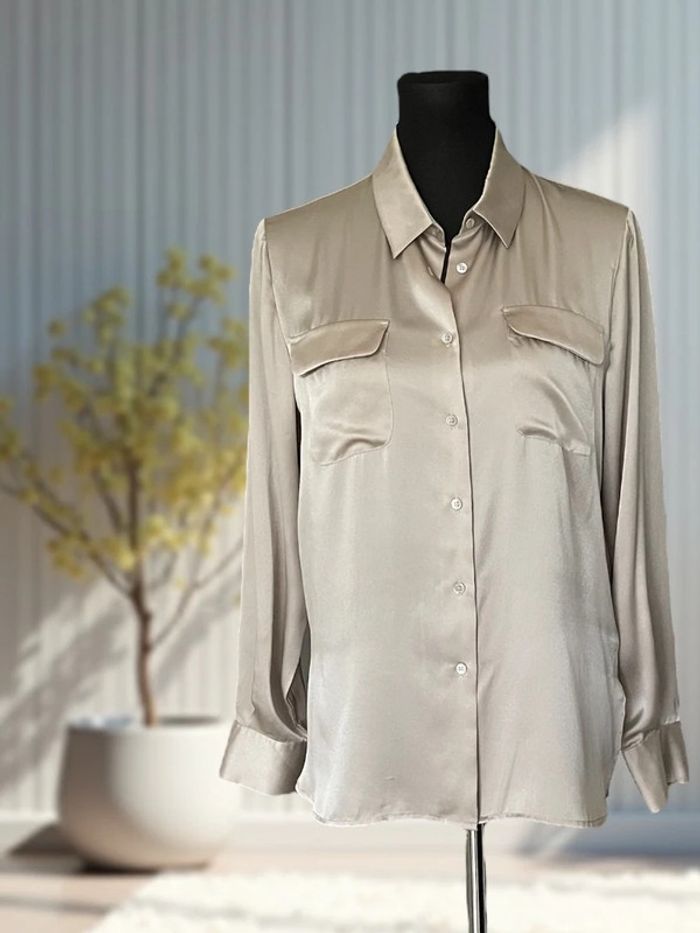 Chemisier 100% soie beige - T.42
