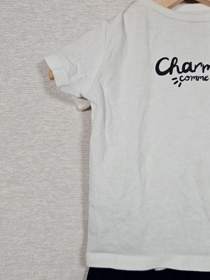 Ensemble 2 pièce t-shirt + short kiabi 9 mois 71cm - photo numéro 2