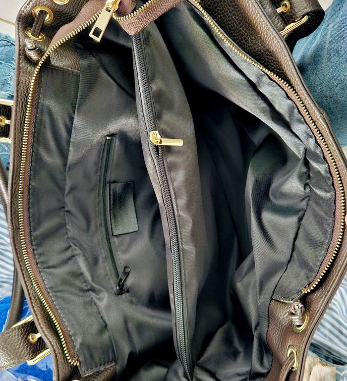 🇮🇹Sac a main 100% Cuir  Daim Chocolat verapelle🇮🇹 The genuine leather neuf - photo numéro 7