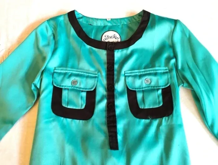 Almatrichi Robe Soirée Satinée Aqua T L - photo numéro 3