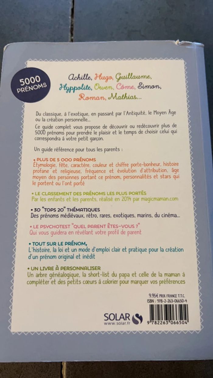 Livre Guide des prénoms Garçons - photo numéro 2
