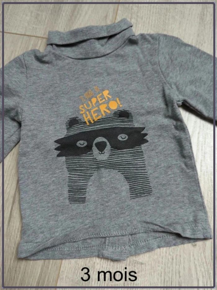 T shirt col roulé 3 mois - photo numéro 2