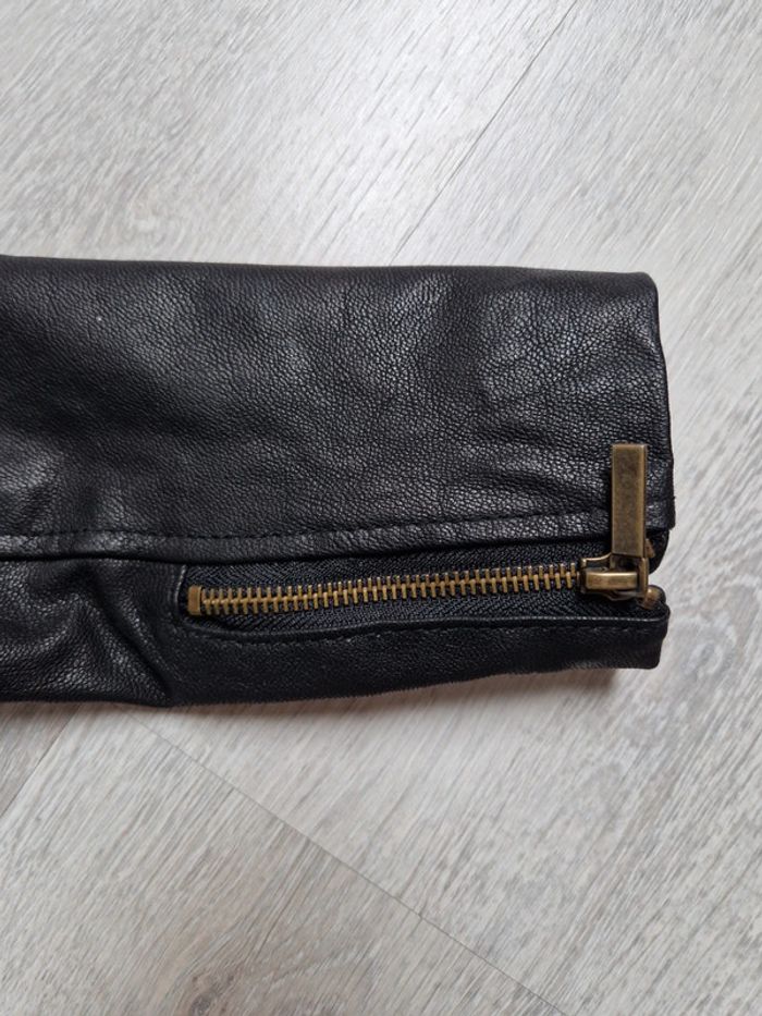 Superbe veste noire vintage en cuir de chèvre mademoiselle R La redoute taille 34 - photo numéro 9