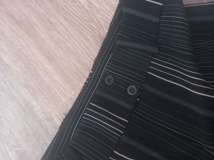 pantalon évasé noir rayé pour femme, taille 40 - photo numéro 3