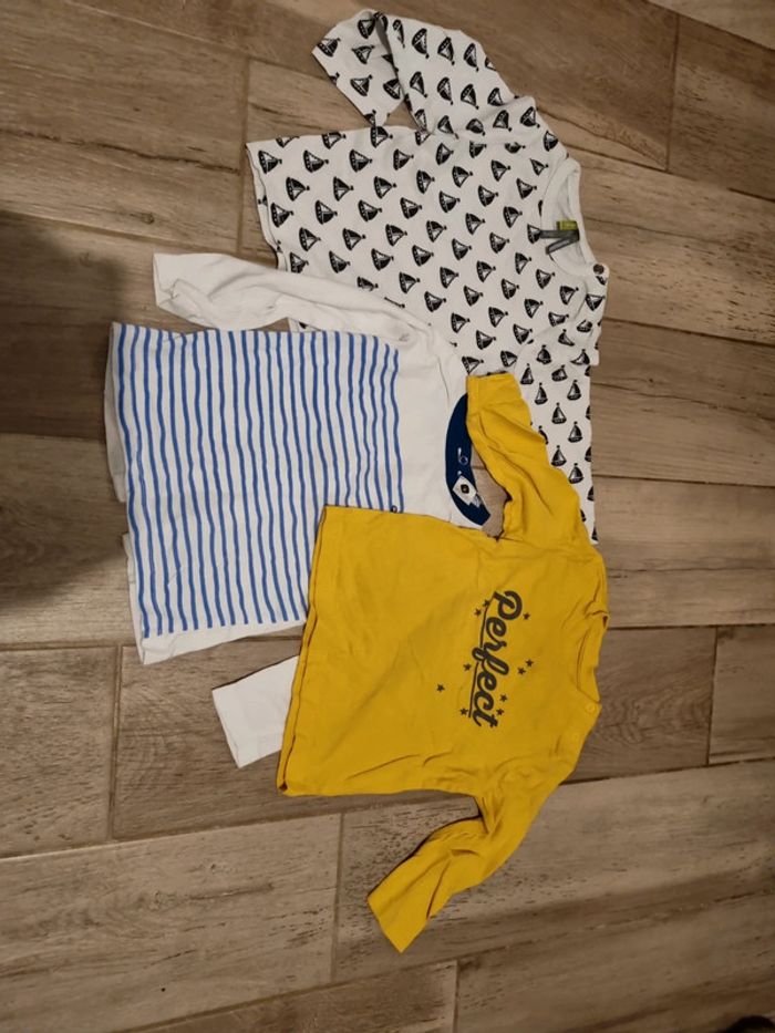 Lot de 3 t-shirts manches longues 9 mois