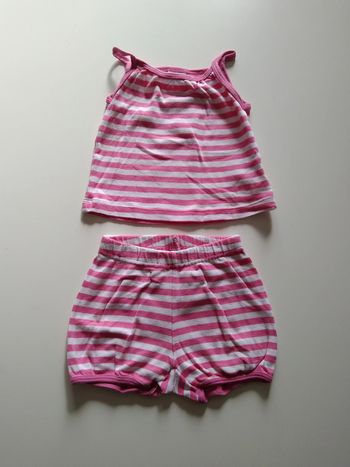 ensemble court rayé petit bateau fille 6 mois