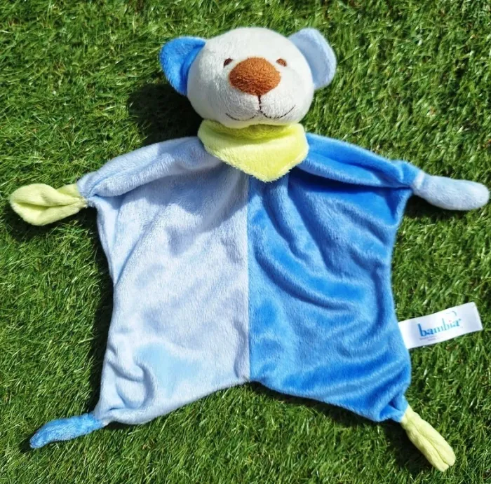 DOUDOU PLAT OURS BLEU - BAMBIA