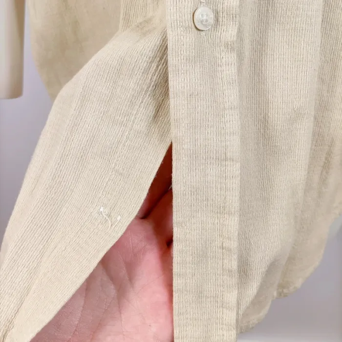 Chemise beige Sergio Tacchini vintage – 100 % coton, manches courtes L A650 - photo numéro 6