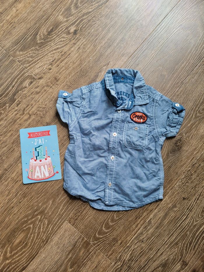 Chemise manches courtes Creeks 12 mois neuve