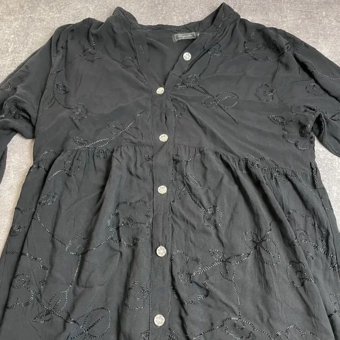 Robe longue noire élégante boutonnée chic & confortable – Taille 38 (Coquello) - photo numéro 6