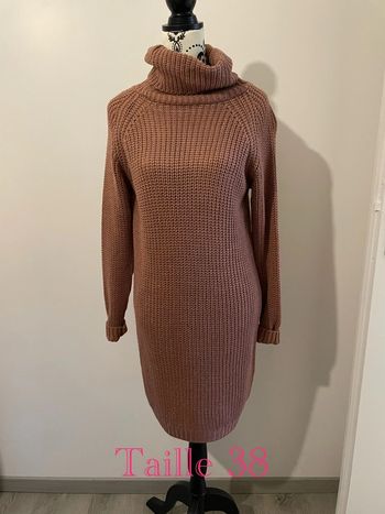 Robe pull grosse maille col roulé manches longues neuf taille 38