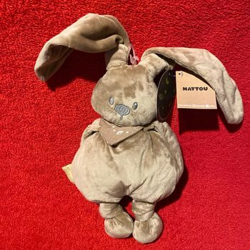 Nattou Peluche doudou luminescent  lapin lapidou moka marron foncé neuf