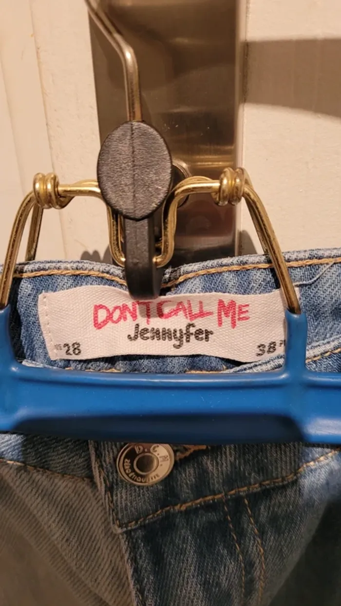 Jean Mom droit taille haute bicolore - photo numéro 3