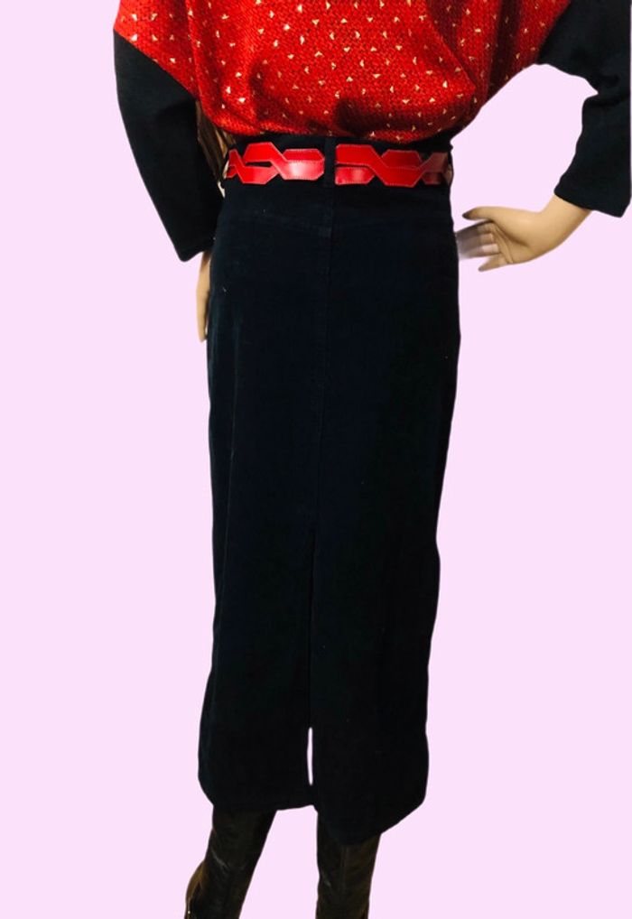 🖤Jupe longue vintage Y2K en velours côtelé noir Black corduroy skirt🖤 - photo numéro 12