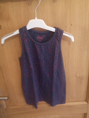 Débardeur en mauve bleu marine imprimé étoile bordeaux NKY 8 ans