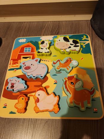 Puzzle d'encastrement en bois animaux