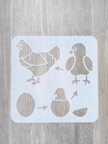 Pochoir du cycle de vie de la poule