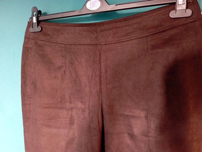 Pantalon suedine marron foncé - photo numéro 2