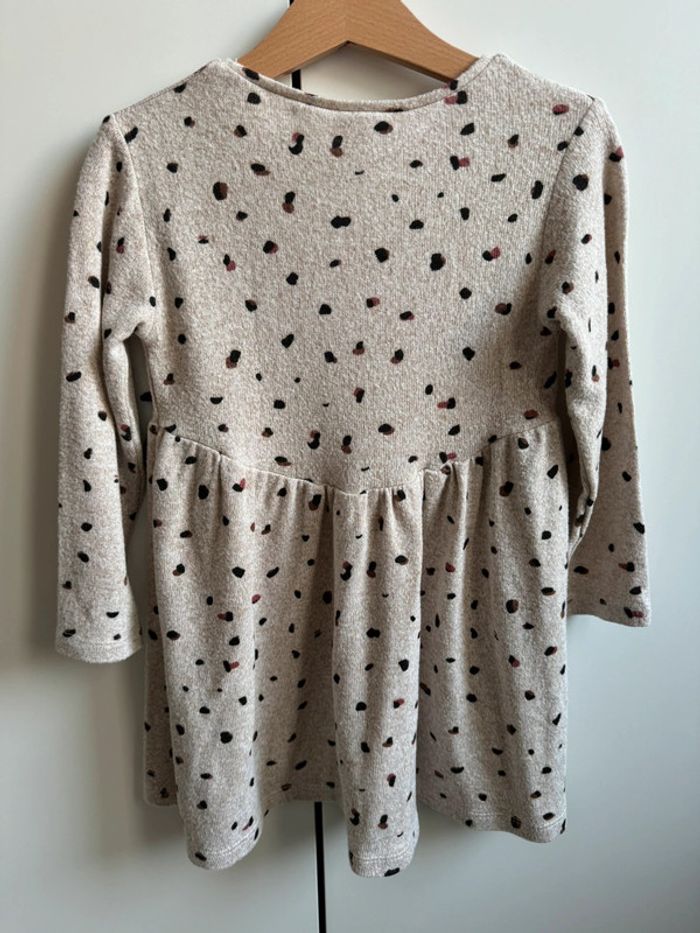 Robe ML beige douce avec pois marrons/noirs - Taille 3 Ans - photo numéro 7