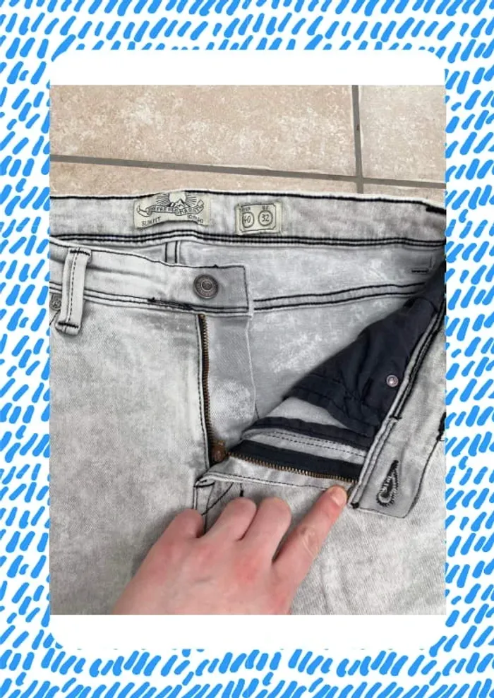 Jean slim fit Celio 40 blanc gris clair - photo numéro 4