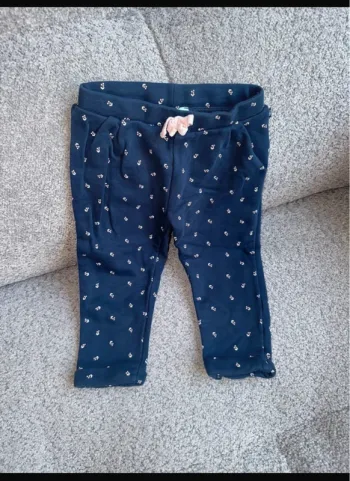 Pantalon jogging en coton marine et rose Obaïbi