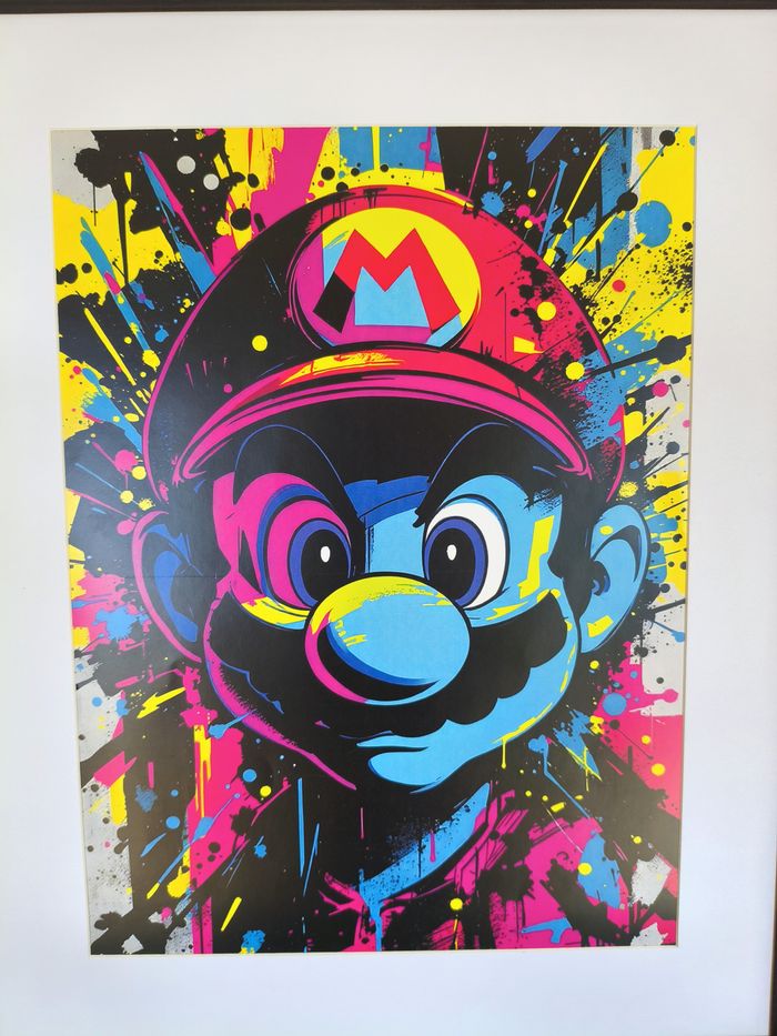 Affiche poster A3 (29,7×42 cm) Mario street art coloré – déco gaming pop art chambre salon - photo numéro 3