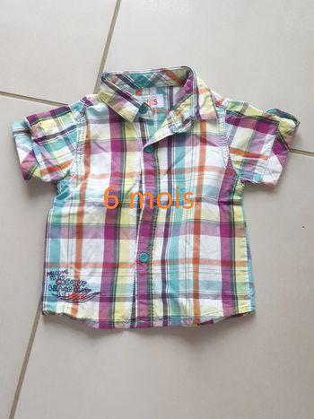 1 chemise manche courte 6 mois carreau divers couleurs la compagnie des petits