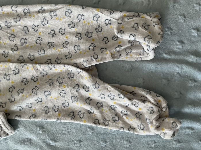pyjama grenouillère en velours blanc motifs éléphants ouverture devant 6 mois chocolatine - photo numéro 9