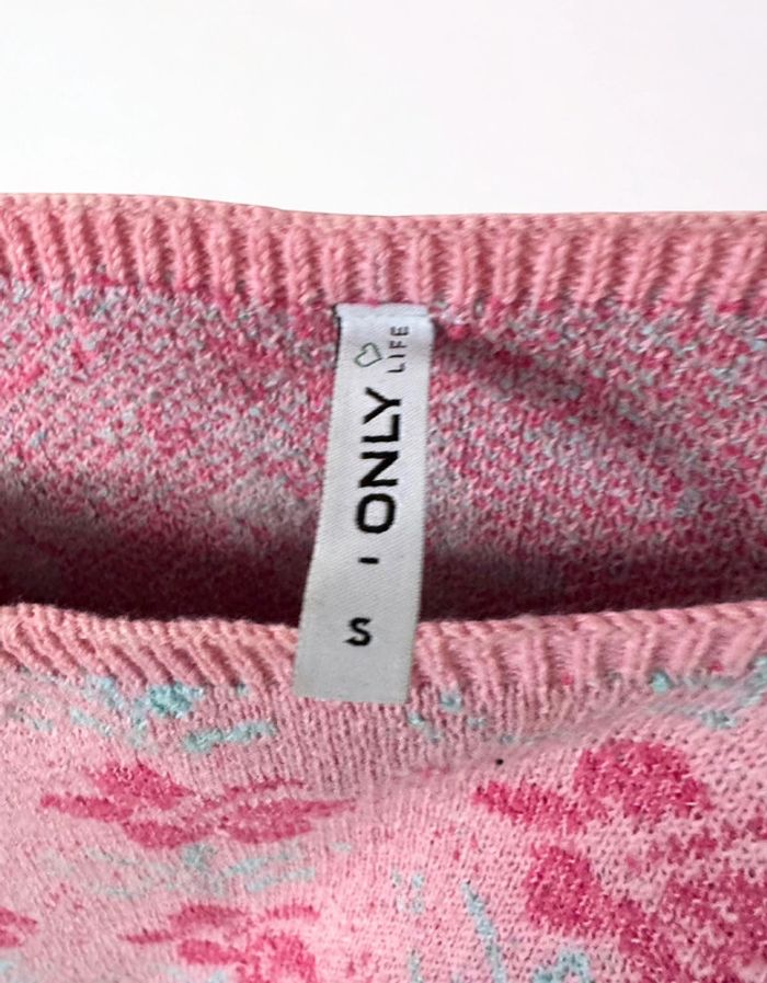 Crop top à fleurs rose et bleu – taille 36 - photo numéro 6