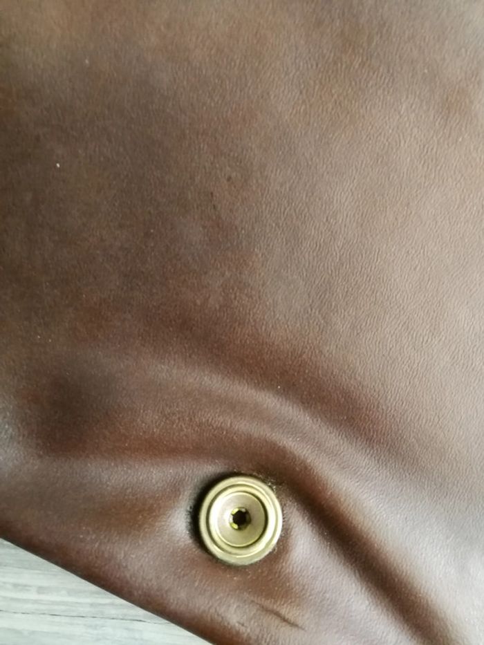 Sac à main vintage en cuir marron beige - photo numéro 8
