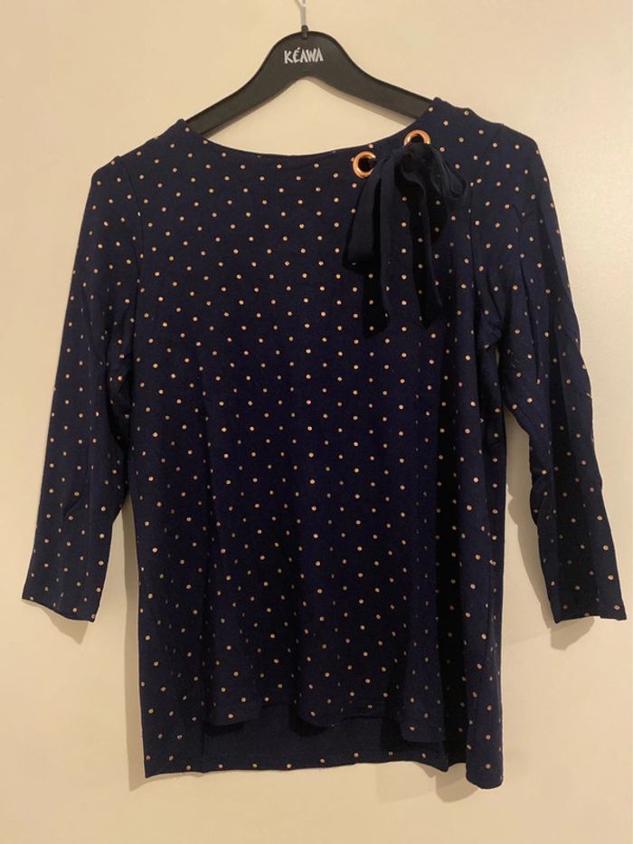 Haut bleu à pois doré