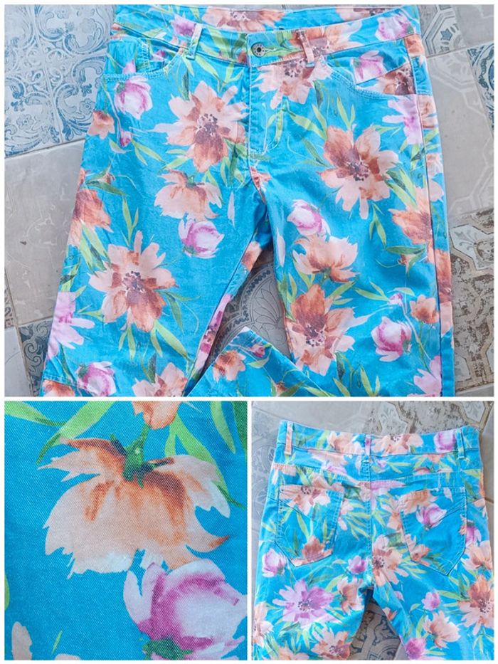Pantalon à fleurs "Made in Italy" taille L - photo numéro 2